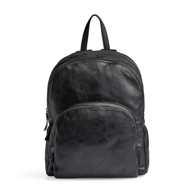 MARKBERG Storm 丹麥手工牛皮個性單色思多後背包 電腦包 筆電包 旅行包 後揹包 (金屬黑)