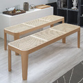 Tomood/土與木之間- Corner系列, 3人座實木籐編長凳