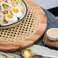 Tomood/ 土與木之間 手工實木圓形籐編托盤 收納托盤_3