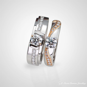 【12】週年對戒客製訂做 - 雙色18K金對戒