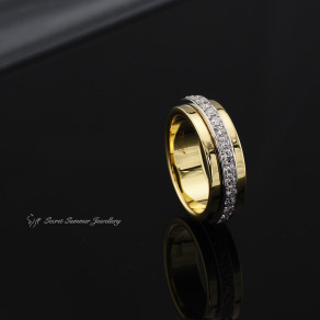 【父親尾戒】客製轉運尾戒 - 雙色18K金