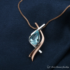 【水】海水藍寶項鍊- 雙色14K/18K金