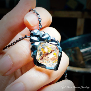 【油膽水晶】925純銀 裸石客製化包框 - 原生