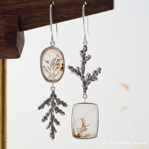 限量｜手作925純銀・樹枝瑪瑙耳環｜獨一無二小眾設計質感飾品