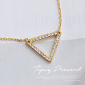 項鍊 高級水鑽 鍍18K金 細緻三角形鑲鑽 項鍊 微醺 禮物(現+預)_1