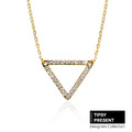 項鍊 高級水鑽 鍍18K金 細緻三角形鑲鑽 項鍊 微醺 禮物(現+預)