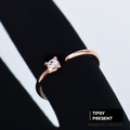 韓製 戒指 頂級鋯石 單鑽 開口式 戒指/指節戒/尾戒 微醺 禮物_1