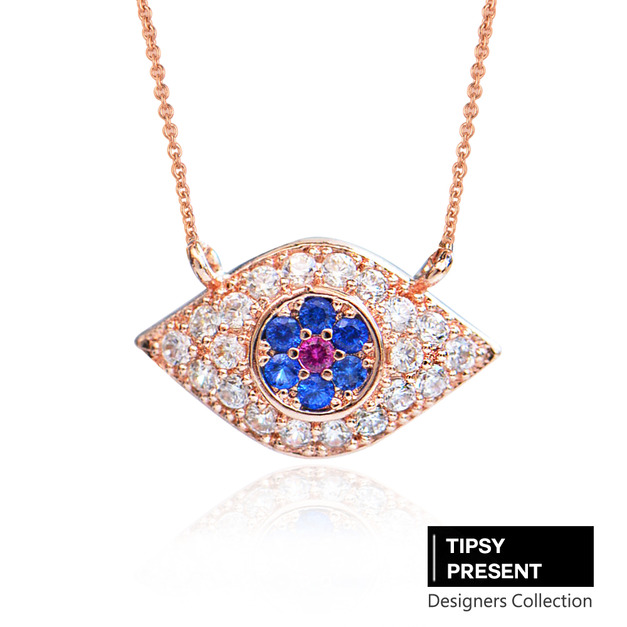 韓製 項鍊 頂級鋯石 銅鍍16K金 神秘之眼 項鍊 微醺 禮物