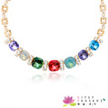項鍊 施華洛 Stellux星眸水鑽 合金鍍K金 富貴七彩寶石 閃耀動人款 項鍊 微醺 禮物