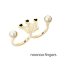 Noonoo Fingers Crown Double Pearl Ring 皇冠雙珍珠 戒指