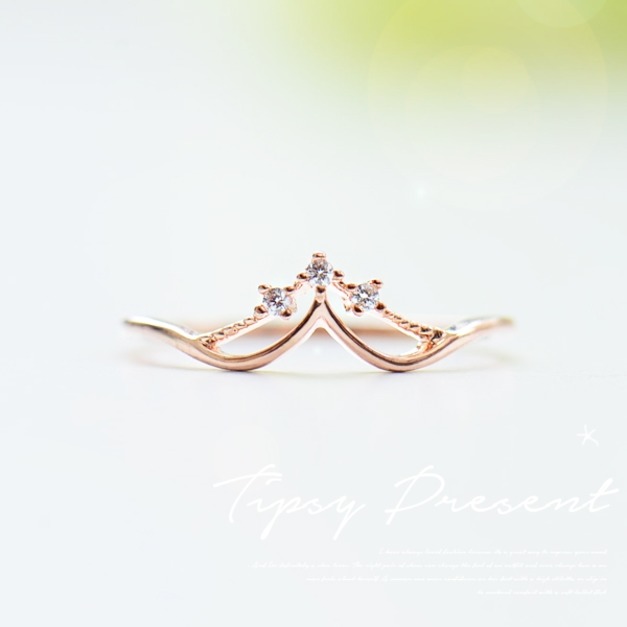 戒指 頂級鋯石 合金鍍K金合 公主的皇冠 戒指 微醺 禮物