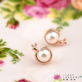 耳環 人造珍珠 合金鍍K金 蝸牛 耳環 微醺禮物 (可改夾式)_2