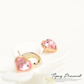 耳環 高級水鑽 鍍18K金 粉紅愛心 耳環 微醺 禮物_4