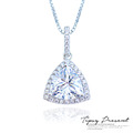 項鍊 925銀鍍白金 鋯石 三角鑽 項鍊 微醺禮物
