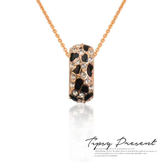 項鍊 鍍18K金 獸紋 水鑽 潮流 短鏈 微醺．禮物