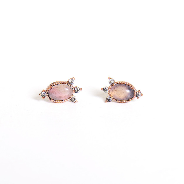 正韓 925銀針 鍍K金 復古咖啡色 宮廷風 小華麗 鋯石 耳針 耳環 微醺。禮物 