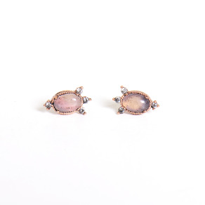 正韓 925銀針 鍍K金 復古咖啡色 宮廷風 小華麗 鋯石 耳針 耳環 微醺。禮物 