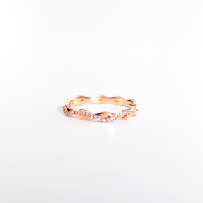 戒指 正韓 純銀 鍍K金 鋯石 小無限 女戒  微醺。禮物