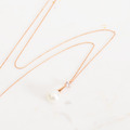 項鍊 正韓 925純銀 鍍K金 人造珍珠 倒掛垂墜 鋯石 短鍊 微醺禮物_1