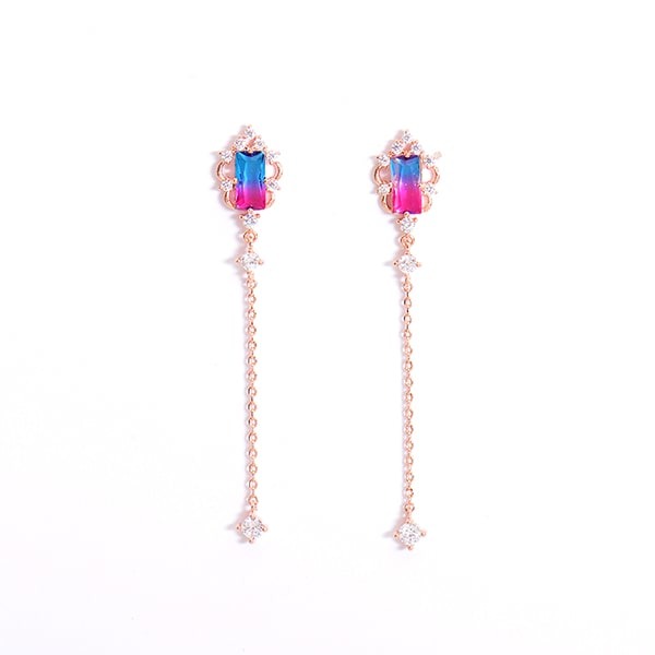 正韓鍍k金針夢幻寶石藍粉紅長方璀璨魔法寶石長垂墜閃耀耳針耳環微醺 禮物 可改耳夾 微醺 禮物飾品鋪 正韓鍍k金針夢幻寶石藍粉紅長方璀璨魔法寶石長垂墜閃耀耳針耳環微醺 禮物 可改耳夾 微醺 禮物飾品鋪