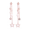 正韓 鍍K金銀針 穿越銀河的星星 鋯石星星錯落 垂墜 耳針 耳環微醺。禮物 微醺。禮物 (可改耳夾）