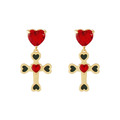 NOONOO FINGER HEART CROSS EARRING 耳環