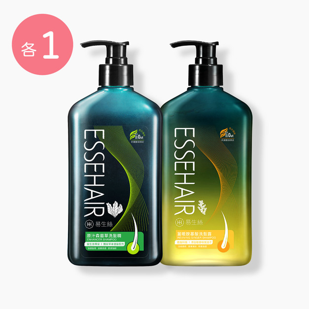 【ESSEHAIR 易生絲】薑暖胺基酸洗髮露 [500mL] + 原汁森眉草洗髮精 [500mL]