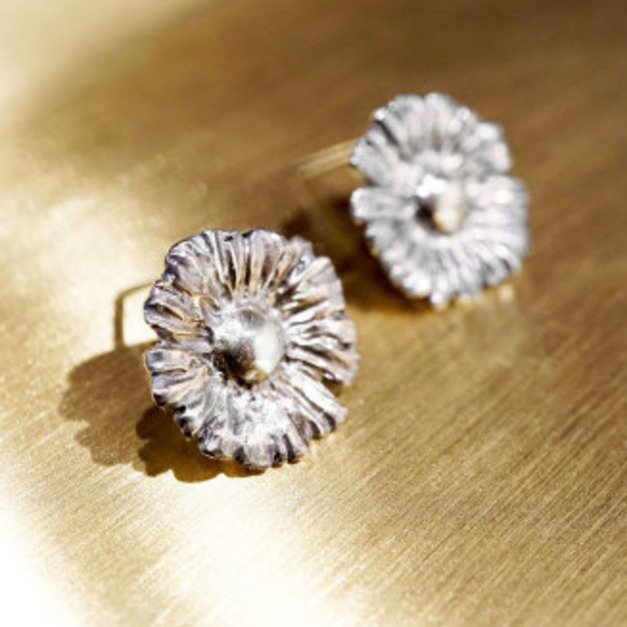 【Chia Jewelry】單朵雛菊純銀耳環