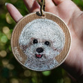 【Emjour】雙面刺繡吊飾 - 比熊犬_4