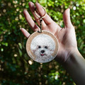 【Emjour】雙面刺繡吊飾 - 比熊犬_3