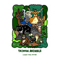 【黑面皮獸插畫】明信片-臺灣動物