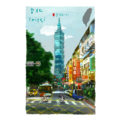 【黑面皮獸插畫】明信片-TAIPEI 101