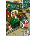 【黑面皮獸插畫工作室】明信片-傳統菜市場