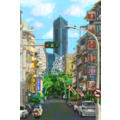 【黑面皮獸插畫工作室】明信片-高雄85大樓街景