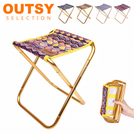 極輕鋁合金民族風便攜折疊椅/露營椅/釣魚椅(2色可選)