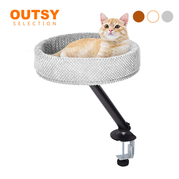 夾式書桌雲朵貓架懸浮貓窩(三色可選）