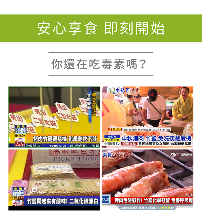 市面上的烤肉用品竹籤危機新聞資訊