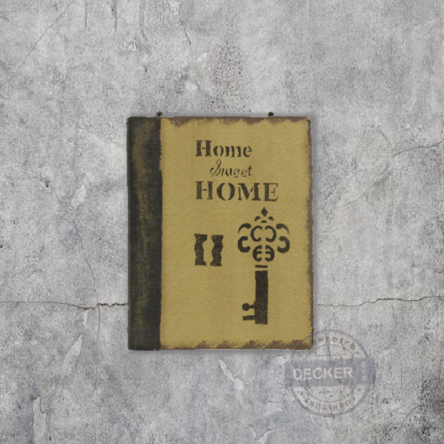 [特價] 麻布KEY收納掛飾盒 (黑麻) - Vintage輕工業 復古創意工業