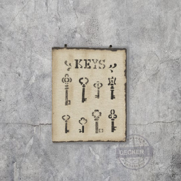 [特價] 麻布KEY收納掛飾盒 (白麻) - Vintage輕工業 復古創意工業