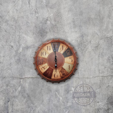 瓶蓋掛鐘 (深貼布) - 趣味家飾 輕工業風格