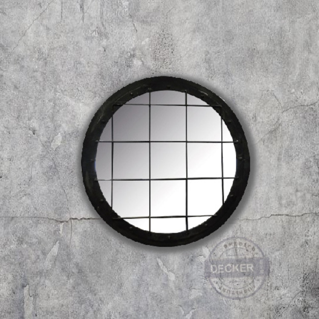 雷特圓鏡 - 重工業風格 鑄鐵掛鏡 粗曠扎實