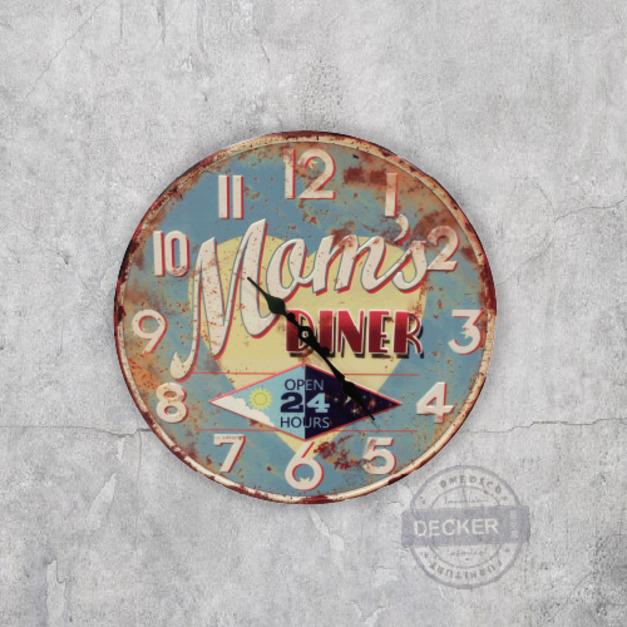 塗鴉掛鐘 A款 - Vintage仿舊工業 造型鐵鐘