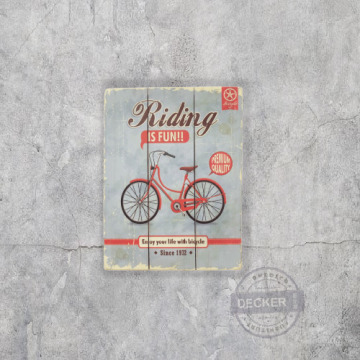 [特價] 彩色雙輪木板畫 A款 - Loft輕工業 創意掛飾