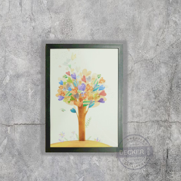 愛心樹 - 時尚風格掛畫 流行餐廳壁畫 酒吧壁面裝飾