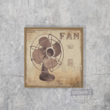 [特價] 麻布掛畫 電風扇 - Vintage家飾 復古工業掛畫