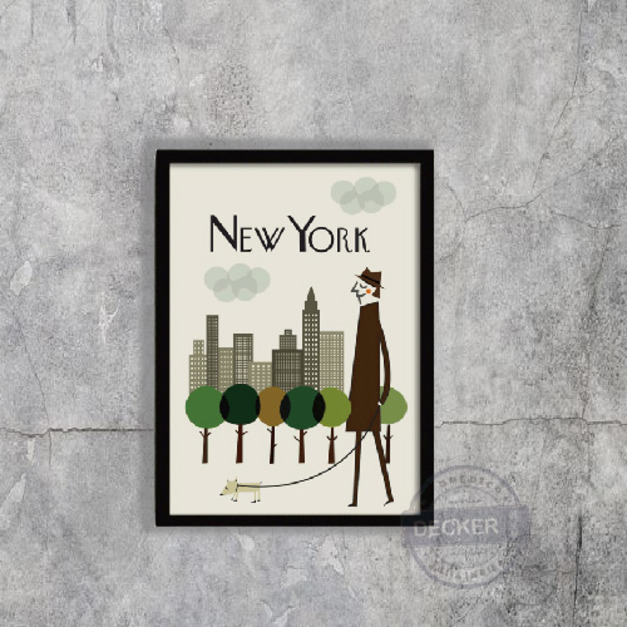 New York - 時尚風格掛畫 流行餐廳壁畫 酒吧壁面裝飾