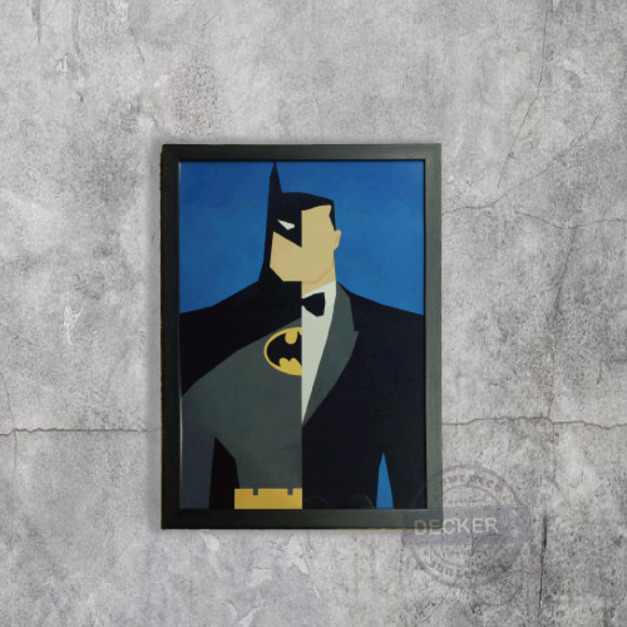 變身英雄掛畫 蝙蝠俠 - 時尚酒吧壁畫 漫威生活 美式風格 樹脂相框