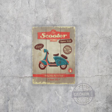 [特價] 彩色雙輪木板畫 C款 - Loft輕工業 創意掛飾