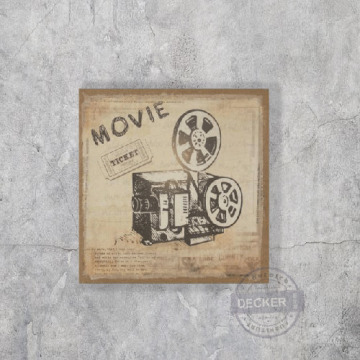 [特價] 麻布掛畫 放映機 - Vintage家飾 復古工業風