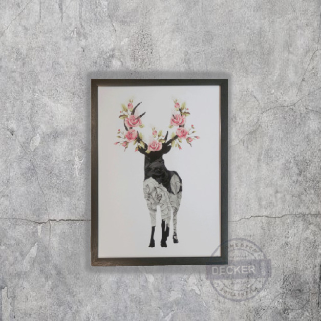 玫瑰鹿 A款 - 藝術唯美掛畫 居家創意 酒吧壁畫 清新掛飾